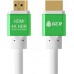 Кабель Greenconnect 3.0m HDMI версия 2.0, HDR 4:2:2, Ultra HD, 4K 60 fps 60Hz/5K*30Hz, 3D, AUDIO, 18.0 Гбит/с, 28/28 AWG, OD7.3mm, тройной экран, белый, AL корпус зеленый, GCR-51293