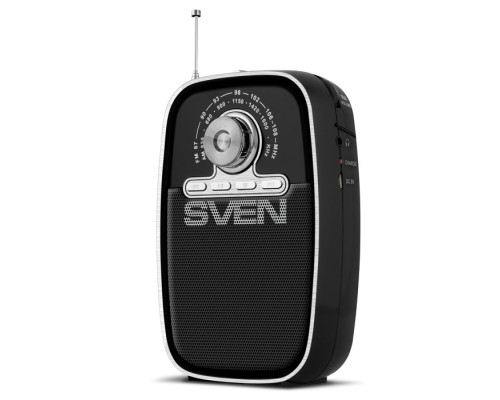 Портативная акустическая система АС SVEN SRP-445, черный (3 Вт, FM/AM, USB, microSD, встроенный аккумулятор)