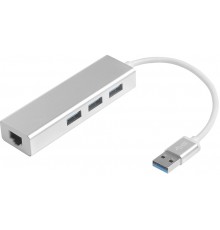 Разветвитель Greenconnect USB 3.0 на 3 порта + 10/100Mbps Ethernet Network metall                                                                                                                                                                         