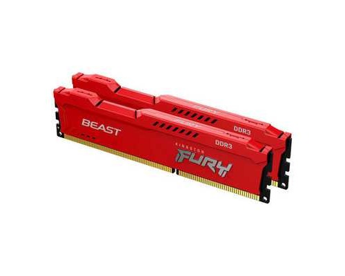 Оперативная память Kingston 16GB 1600MHz DDR3 CL10 DIMM (Kit of 2) FURY Beast Red