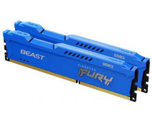 Оперативная память Kingston 16GB 1600MHz DDR3 CL10 DIMM (Kit of 2) FURY Beast Blue