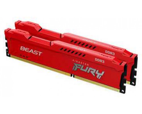 Оперативная память Kingston 16GB 1866MHz DDR3 CL10 DIMM (Kit of 2) FURY Beast Red 