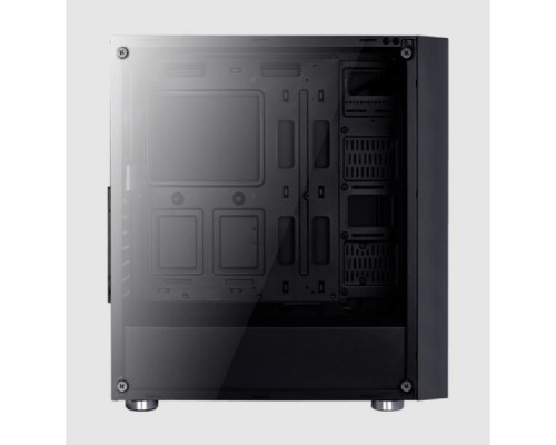 Корпус Aerocool Quartz Blue без БП, ATX, боковое окно, закаленное стекло, черный