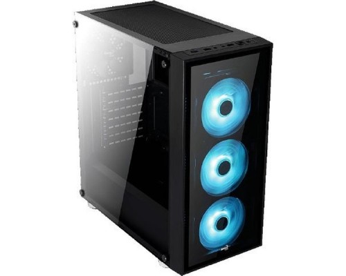 Корпус Aerocool Quartz RGB без БП, ATX, боковое окно, закаленное стекло, черный