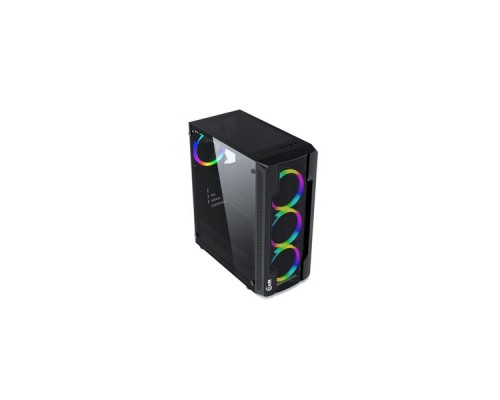 Корпус Powercase Mistral X4 Mesh LED, Tempered Glass, 4x 120mm 5-color fan, чёрный, ATX  (CMIXB-L4)