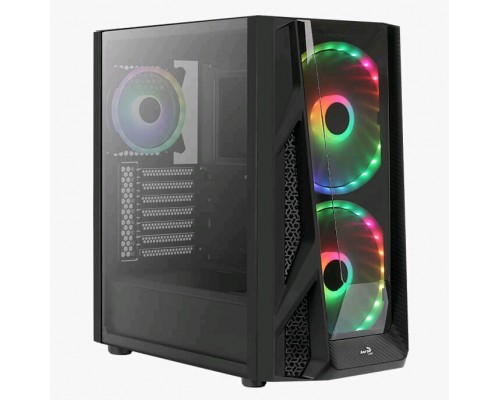 Корпус Aerocool NightHawk Duo V1 без БП, ATX, боковое окно (закаленное стекло), черный