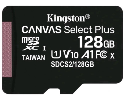 Карта памяти MicroSDXC 128GB  Kingston Class 10 UHS-I U1 Canvas Select Plus  [SDCS2/128GBSP]