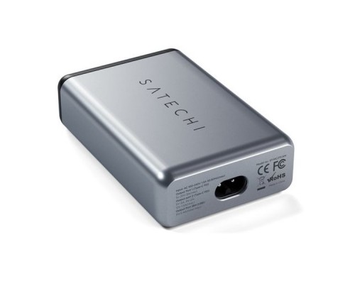 Зарядное устройство Satechi Dual 75W Type-C Travel Charger with 2xUSB-C PD - Silver