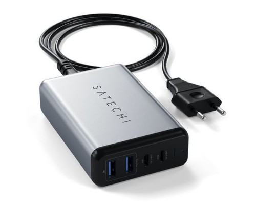 Зарядное устройство Satechi Dual 75W Type-C Travel Charger with 2xUSB-C PD - Silver