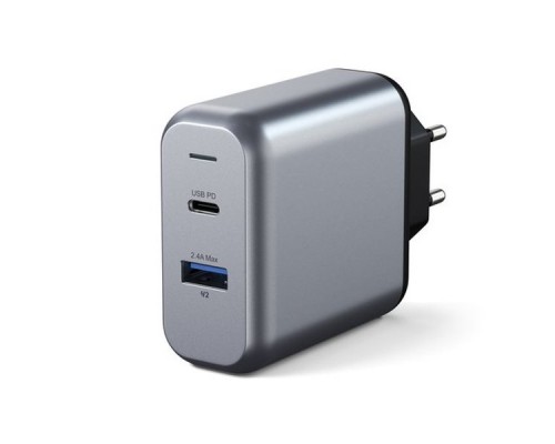 Зарядное устройство Satechi 30W Dual-Port Travel Charger - Space Gray