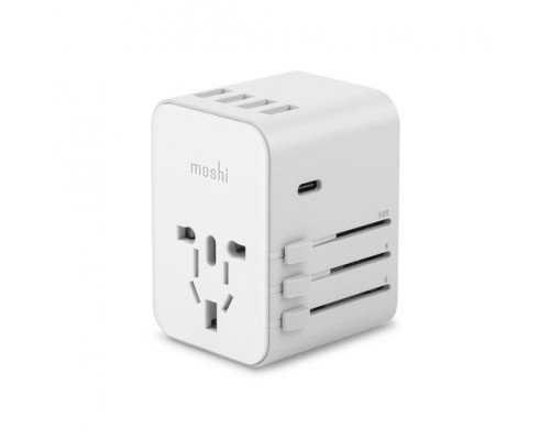 Зарядное устройство Moshi World Travel Adapter with USB-C and USB-A Ports - White