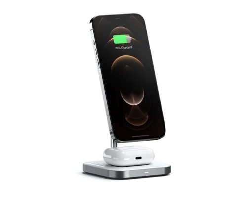 Зарядное устройство Satechi Magnetic 2-in-1 Wireless Charging Stand - Space Gray