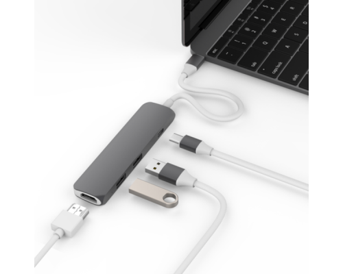 Разветвитель Hyper HyperDrive 4K HDMI 3-in-1 USB-C Hub for MacBook & USB-C devices - Space Gray