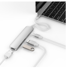 Разветвитель Hyper HyperDrive 4K HDMI 3-in-1 USB-C Hub for MacBook & USB-C devices - Silver                                                                                                                                                               