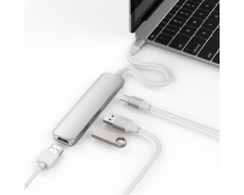 Разветвитель Hyper HyperDrive 4K HDMI 3-in-1 USB-C Hub for MacBook & USB-C devices - Silver