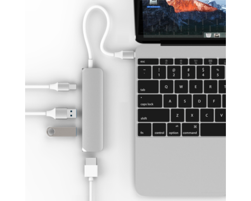 Разветвитель Hyper HyperDrive 4K HDMI 3-in-1 USB-C Hub for MacBook & USB-C devices - Silver