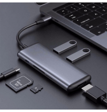 Разветвитель Hagibis Type-C to USB 3.0/HDMI Multifunctional Adapter / 6 ports / with PD & Card Readers                                                                                                                                                    