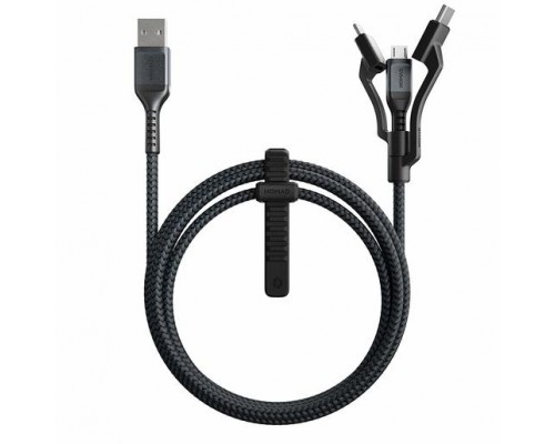 Кабель Nomad Kevlar Universal Cable 3 in 1 Type-C to Type-C, Micro USB,USB-A 1,5m -Black