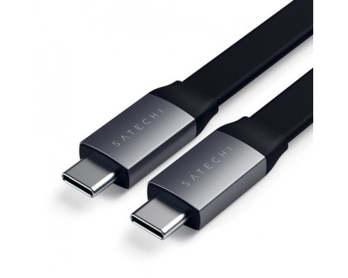 Кабель Satechi Flat Cable USB-C to USB-C 100W 23CM - Black