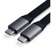 Кабель Satechi Flat Cable USB-C to USB-C 100W 23CM - Black