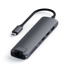 Разветвитель Satechi Type-C Slim Multiport with Ethernet Adapter - Space gray                                                                                                                                                                             