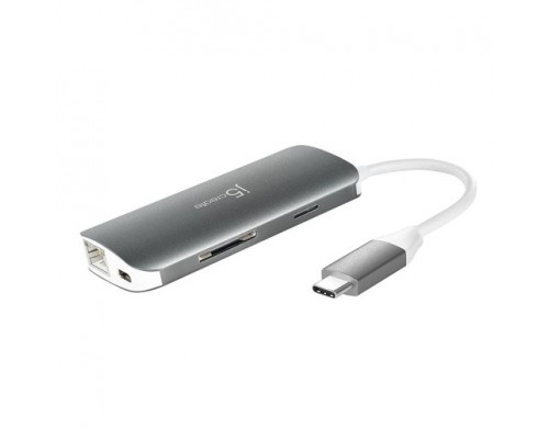 Разветвитель j5create USB-C Multi Adapter-HDMI / Ethernet / USB 3.1 / PD 3.0 / Memory Card Reader / Writer