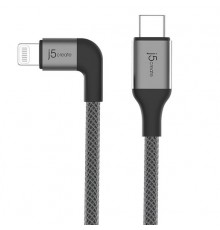 Кабель j5create USB-C to Lightning Cable 90 Degrees - Black                                                                                                                                                                                               