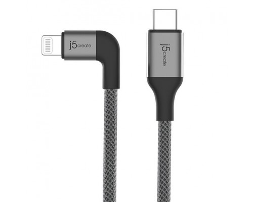 Кабель j5create USB-C to Lightning Cable 90 Degrees - Black