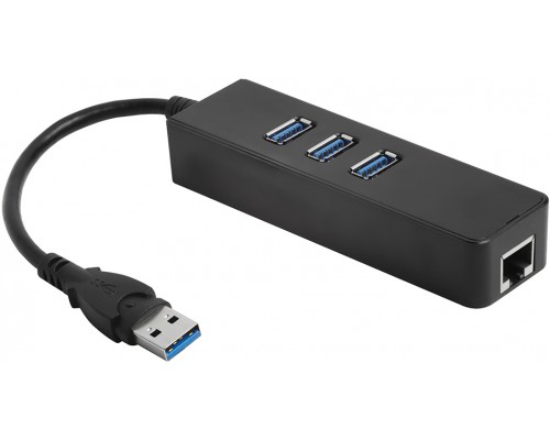 Док-станция Greenconnect USB 3.0 Разветвитель на 3 порта + 10/100Mbps Ethernet Network GCR-AP04