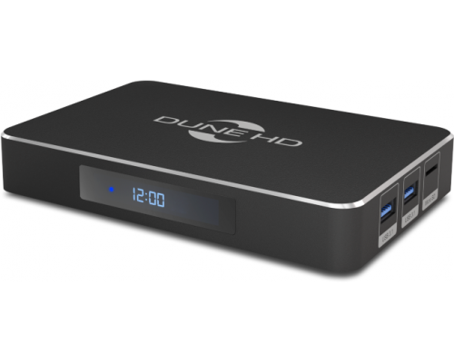 Медиаплеер Smart TV 4K Mediaplayer Dune HD Real Vision 4K: UltraHD/60 Hz/3D/HDR/HDR10+/Dolby Vision, CPU Realtek 1619DR, RAM 2 Gb, Flash 16 Gb, 2xUSB3.1, Micro SD, LAN 1000Mb/s, WiFi 802.1ac, BT 5.0, HDMI 2.0b, S/PDIF, A/V Out, BT+Voice Remote Contro