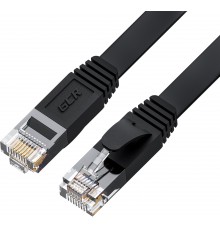 Патчкорд GCR  PROF плоский прямой 20.0m, UTP медь кат.6, черный, 30 AWG, ethernet high speed 10 Гбит/с, RJ45, T568B, GCR-52865                                                                                                                            