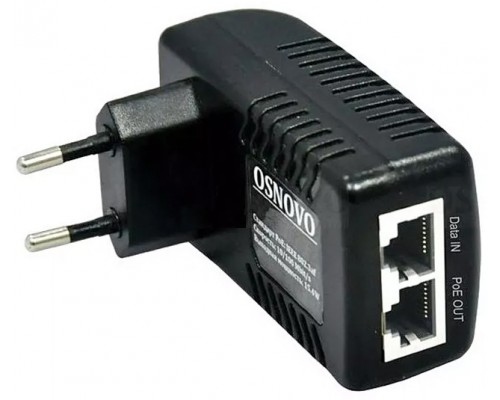 PoE-инжектор Gigabit Ethernet на 1 порт, мощность PoE - до 15.4W