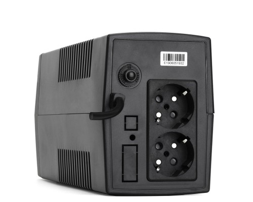 Источник бесперебойного питания UPS CROWN 850VA/480W,  металл, 1x12V/9AH, розетки 2*EURO, трансформатор AVR 155-295V, кабель 1.5 м, защита: батареи, от перегрузки, от КЗ, фильтрация входного напряжения