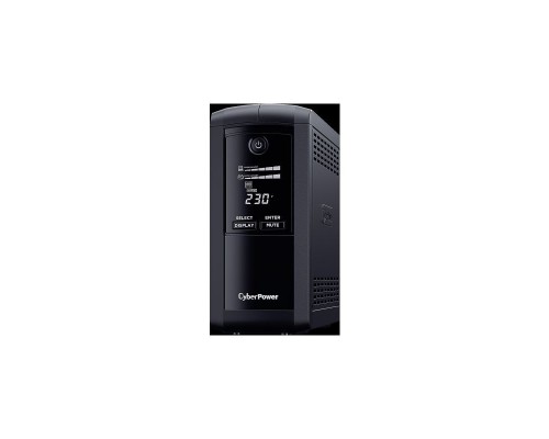 Источник бесперебойного питания UPS CyberPower VP1000ELCD Line-Interactive 1000VA/550W USB/RS-232/RJ11/45  (4 EURO)