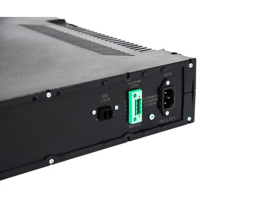 Источник вторичного электропитания SKAT-1200U RACK power supply 12V, 6A, height 2U for 2 batteries 7-17 Ah. SS TR PB