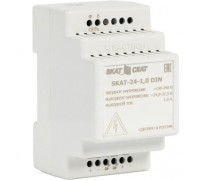 Источник вторичного электропитания SKAT-24-1.0 DIN power supply 24V 1.3A battery ext. 2х4.5-12Ah charge current 1.0 – Iload.                                                                                                                              