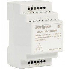 Источник вторичного электропитания SKAT-24-1.0 DIN power supply 24V 1.3A battery ext. 2х4.5-12Ah charge current 1.0 – Iload.                                                                                                                              