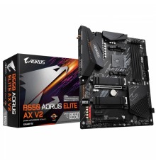 Материнская плата B550 AORUS ELITE AX V2, Socket AM4, AMD B550, 4xDDR4-3200, HDMI+DP, 3xPCI-Ex16, 1xPCI-Ex1, 4xSATA3(RAID 0/1/10), 2xM.2, 8 Ch Audio, 2.5GLan, WiFi, (2+4)xUSB2.0, (5+2)xUSB3.2, (0+1)xUSB3.2 Type-C™, ATX, RTL                           