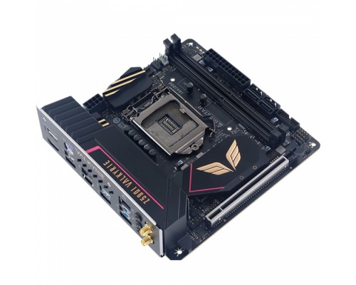 Материнская плата Z590I VALKYRIE, Socket 1200, Intel®Z590, 2xDDR4-3200, HDMI+DP, 1xPCI-Ex16, 4xSATA3(RAID 0/1/5/10), 2xM.2, 8Ch Audio, 2,5GLan, WiFi, (2+4)xUSB2.0, (5+2)xUSB3.2, (1+0)xUSB3.2 Type-C™, 1xPS/2, miniITX, RTL,