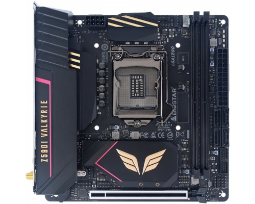 Материнская плата Z590I VALKYRIE, Socket 1200, Intel®Z590, 2xDDR4-3200, HDMI+DP, 1xPCI-Ex16, 4xSATA3(RAID 0/1/5/10), 2xM.2, 8Ch Audio, 2,5GLan, WiFi, (2+4)xUSB2.0, (5+2)xUSB3.2, (1+0)xUSB3.2 Type-C™, 1xPS/2, miniITX, RTL,