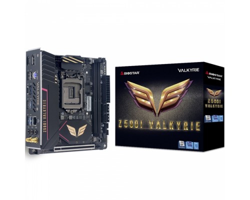 Материнская плата Z590I VALKYRIE, Socket 1200, Intel®Z590, 2xDDR4-3200, HDMI+DP, 1xPCI-Ex16, 4xSATA3(RAID 0/1/5/10), 2xM.2, 8Ch Audio, 2,5GLan, WiFi, (2+4)xUSB2.0, (5+2)xUSB3.2, (1+0)xUSB3.2 Type-C™, 1xPS/2, miniITX, RTL,