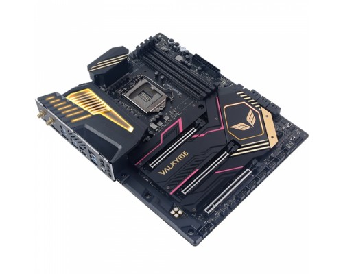 Материнская плата Z590 VALKYRIE, Socket 1200, Intel®Z590, 4xDDR4-3200, HDMI+DP, 3xPCI-Ex16, 6xSATA3(RAID 0/1/5/10), 3xM.2, 8Ch Audio, 2,5GLan, WiFi, (0+4)xUSB2.0, (7+2)xUSB3.2, (1+1)xUSB3.2 Type-C™, 1xPS/2, ATX, RTL,