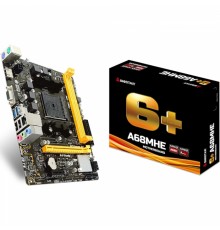 Материнская плата A68MHE, Socket FM2, AMD A68H, 2xDDR3-2133, D-SUB+HDMI, 1xPCI-Ex16, 1xPCI-Ex1, 4xSATA3(RAID 0/1/10), 6 Ch Audio, GLan, (2+4)xUSB2.0, (2+0)xUSB3.2, 2xPS/2, mATX, RTL,                                                                    