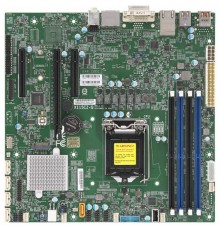 Серверная материнская плата SuperMicro MBD-X11SCZ-Q-O  (LGA1151v2, Q370, 4*DDR4(2666), 5*SATA3 6G RAID, M.2, 3*PCIE, 2*Glan, DVI, 2*DP, 7*USB 3.1, USB Type-C, 7*USB 2.0) OEM                                                                             