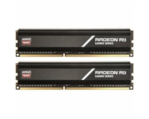 Память 64GB AMD Radeon™ DDR4 3600 DIMM R9 Gamers Series Black Gaming Memory R9S464G3606U2K Non-ECC, CL18, 1.35V, Heat Shield, Kit (2x32GB), RTL