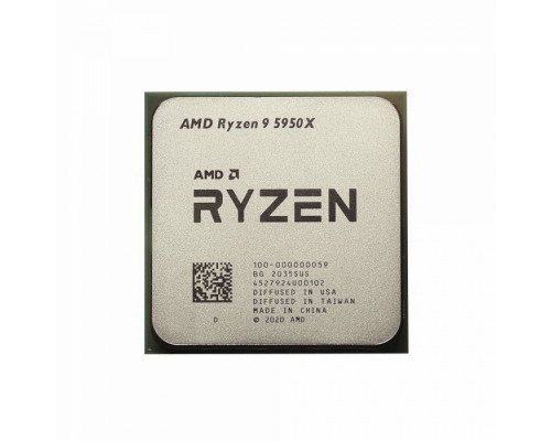 Процессор RYZEN 9 5950X BOX (Vermeer, 7nm, C16/T32, Base 3,40GHz, Turbo 4,90GHz, Without Graphics, L3 64Mb, TDP 105W, w/o cooler, SAM4)