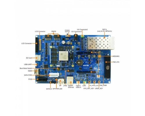 Плата разработки MYIR MYD-CZU4EV-4E4D-1200-C Xilinx Zynq UltraScale+ ZU3EG /ZU4EV /ZU5EV MPSoC based on 1.2 GHz Quad Arm Cortex-A53 and 600MHz Dual Cortex-R5 Core, 4GB DDR4 SDRAM (64 bit, 2400MHz)