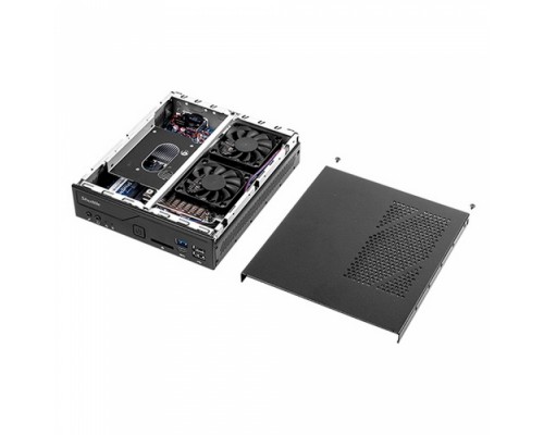 Неттоп DH410S Intel H410 Cometlake-s LGA1200 65WCPU, 2xDDR4 SoDimm 2933 Mhz Max.64G, HDMI, DP, Gbit LAN/ M.2 x2 2230 E, 2280 M, SATA 6G, 4xUSB 3.2 Gen1(1xTypeC), 4xUSB 2.0, SD Card Reader, no VESA mount, 19V 90W adapter, RTL  74R-DH410S-009-SHU-00