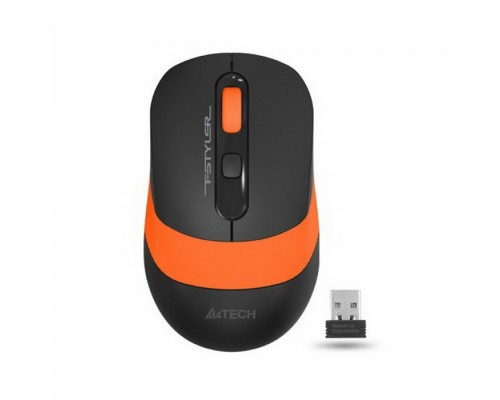 Мышь беспроводная A4Tech Fstyler FG10S , черный/оранжевый , оптическая, 2000dpi , USB, 4 кнопки, silent