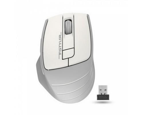 Мышь беспроводная A4Tech Fstyler FG30 , белый/серый , оптическая, 2000dpi , USB, 6 кнопок